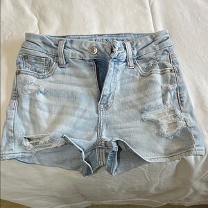 American Eagle Outfitters Light Wash Distressed Jean Shorts